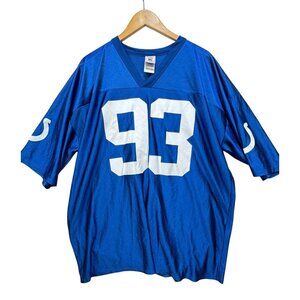 NFL Players Mens Dwight Freeney 93 Jersey T-Shirt Size 2XL Blue Short Sleeves